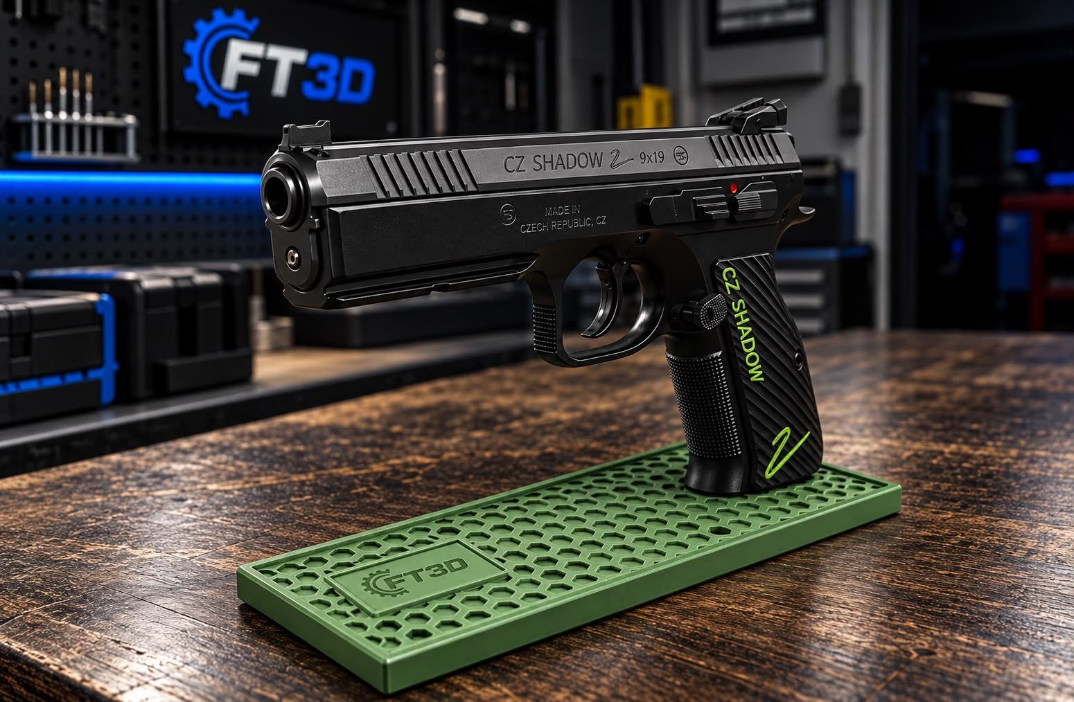 Pistol stand 9 mm & .45 ACP | handgun rest for the gun safe