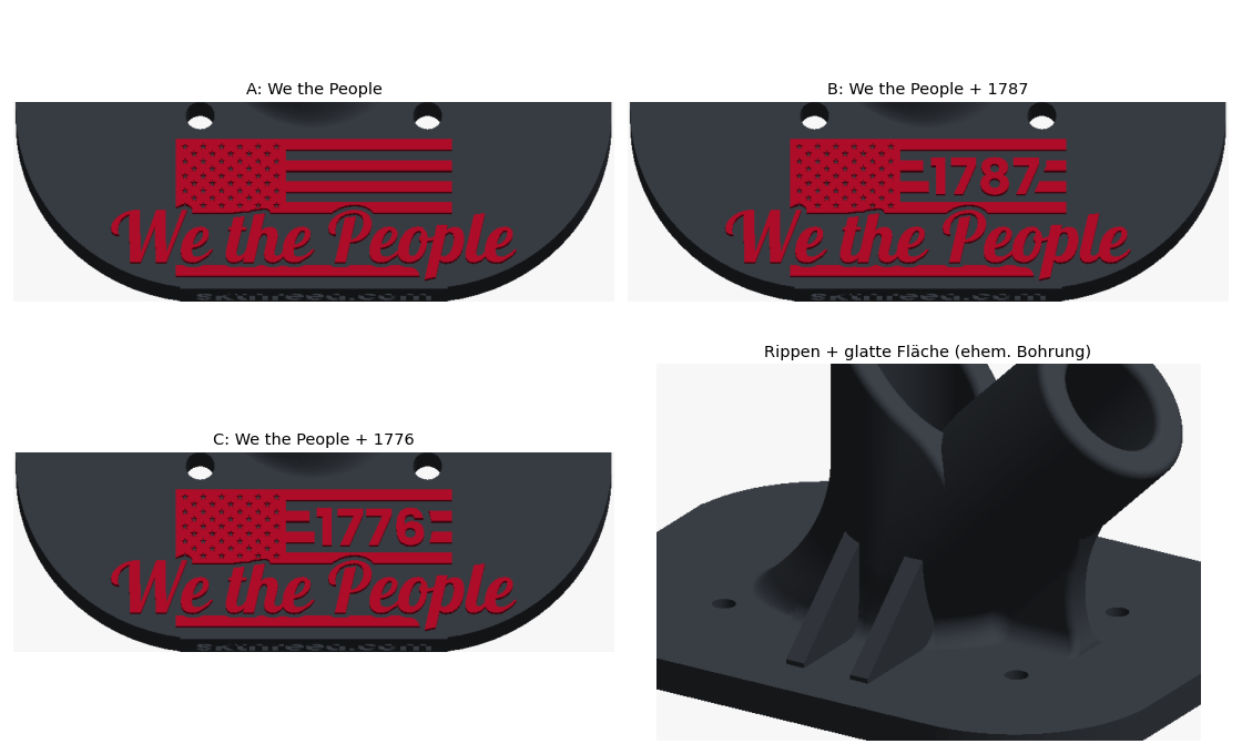 Flag pole wall mount – We the People edition – design options